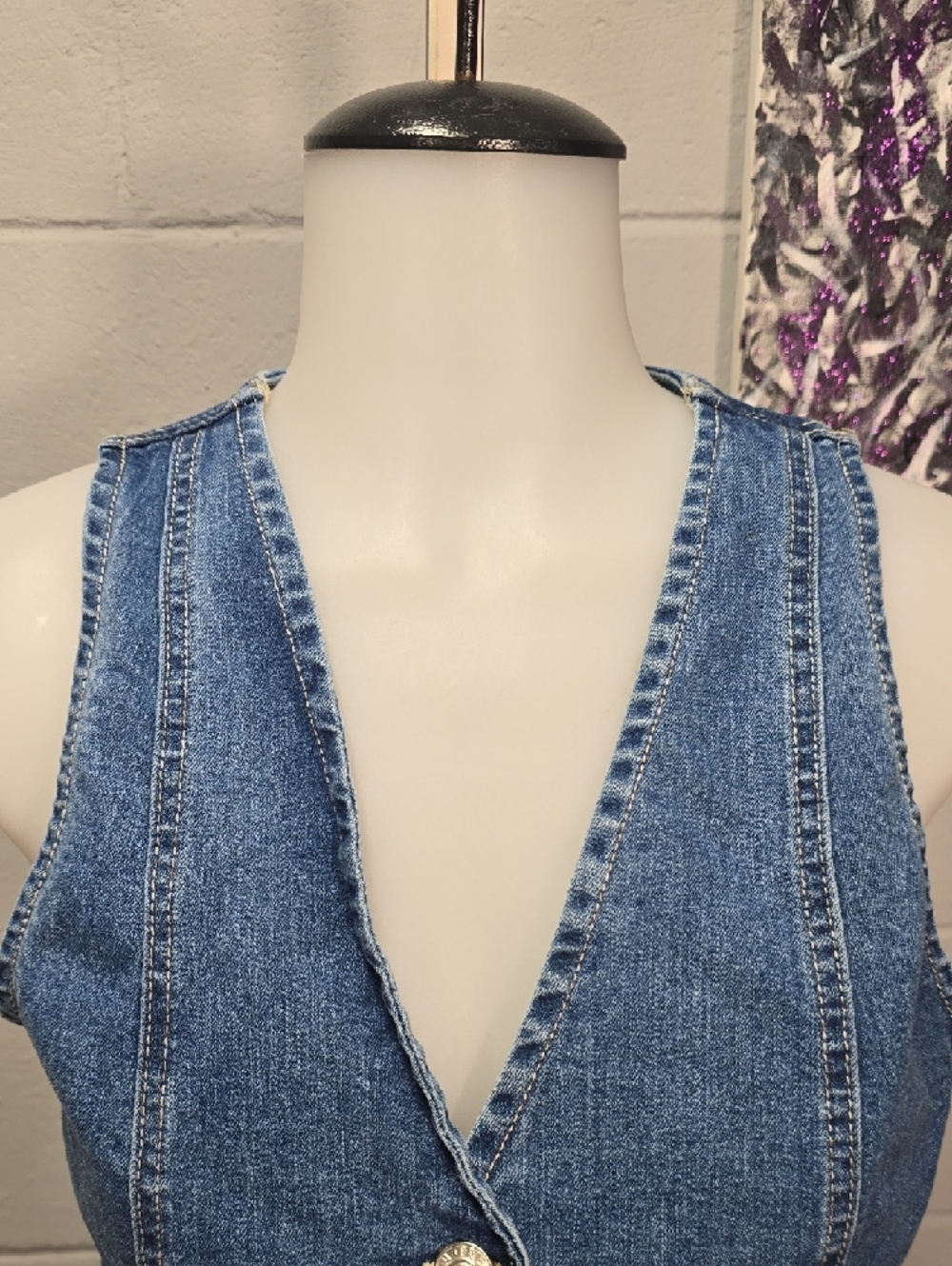 Love Tree Light Blue Denim Vest - Picture 2 of 6